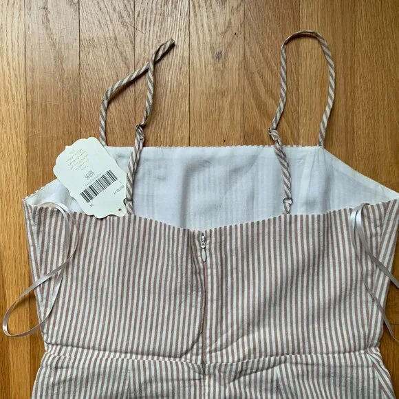 Altar'd State Striped Dress Womens Small Tan and White - Picture 11 of 15